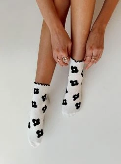 Princess Polly Montrose Socks Black / White Black