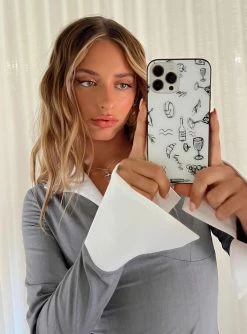 Princess Polly Picnic IPhone Case Black / White Black / White