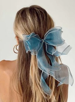 Princess Polly Linney Hair Bow Blue Blue