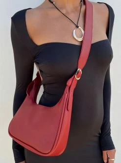 Princess Polly Ludo Shoulder Bag Maroon Maroon