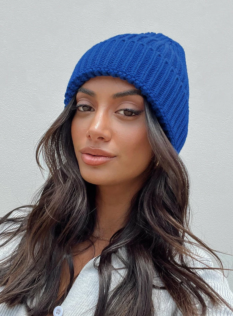 Princess Polly Ruxton Beanie Cobalt Blue Cobalt Blue 5 Princess Polly Ruxton Beanie Cobalt Blue Cobalt Blue - Image 4