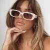 Princess Polly Creeper Sunglasses Pearl White Pearl White