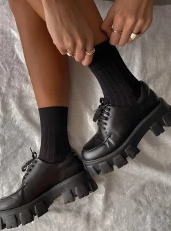 Princess Polly Oxford Socks Black / White