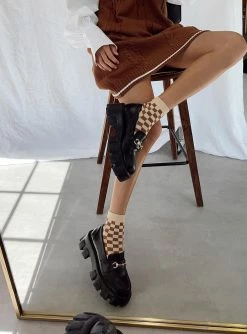 Princess Polly Neutral Chic Socks BROWN / BEIGE