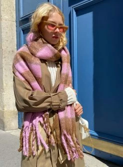 Princess Polly Piero Check Scarf Pink / Brown Pink -princess shop 1 a12f8cf4 5b79 47df a74e 7a5058760500 1025x.progressive