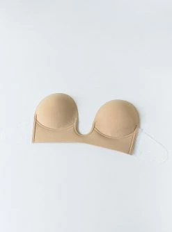 Princess Polly U-Shape Backless Bra Beige Beige