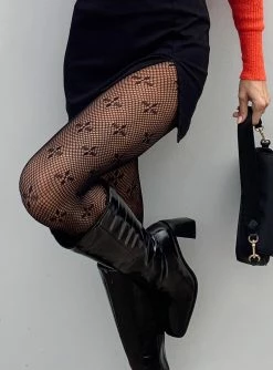 Princess Polly Hunton Stockings Black Black