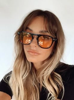 Princess Polly Matilda Sunglasses Black / Orange Black / Orange
