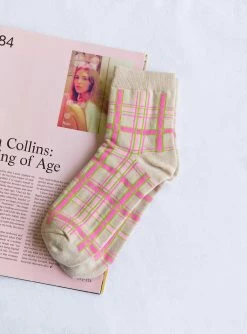 Princess Polly Rydell Socks Cream Check Cream