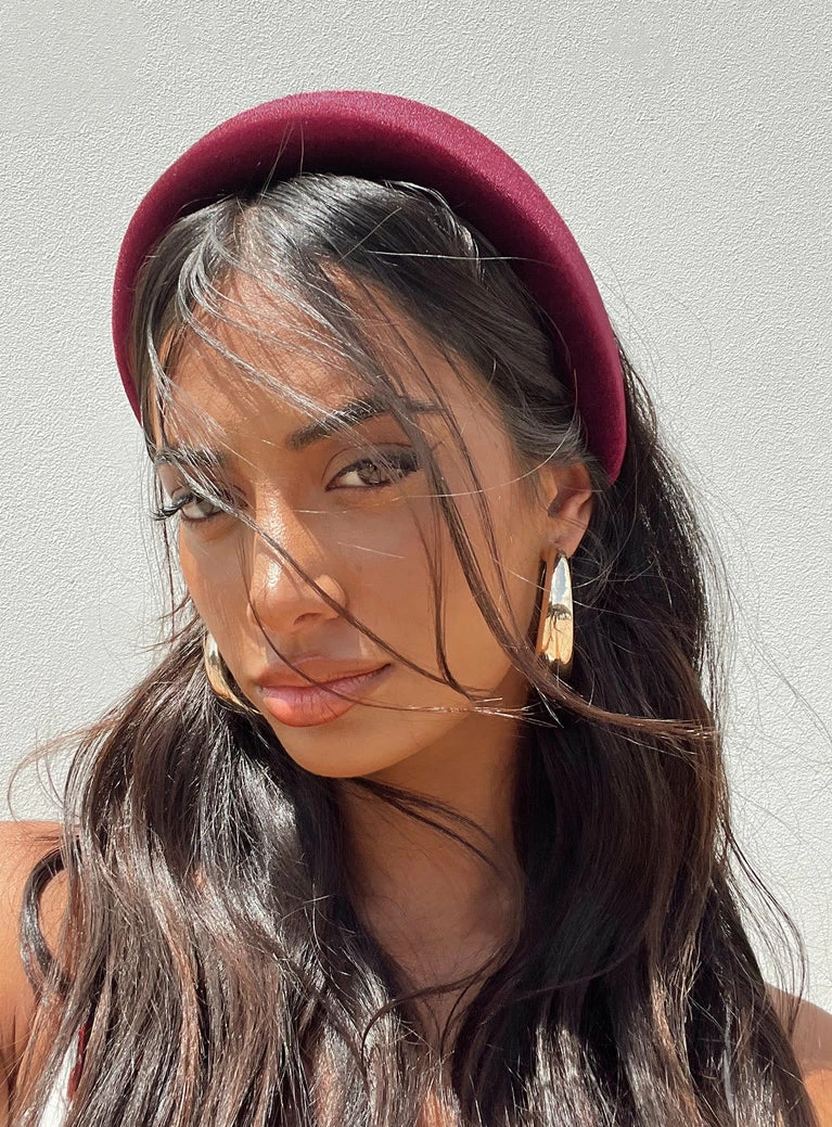 Princess Polly Cotter Headband Burgundy Burgundy 9 Princess Polly Cotter Headband Burgundy Burgundy - Image 8