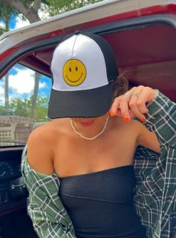 Princess Polly Fired Up Trucker Hat Black / White Black -princess shop IMG 6193 1025x.progressive