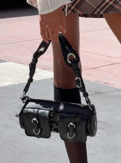 Princess Polly Summer Shoulder Bag Black Black