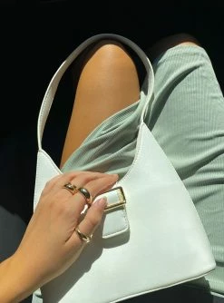 Princess Polly Lower Impact Harlem Bag White White -princess shop WATER BASED PU HARLEM BAG WHITE 1025x.progressive